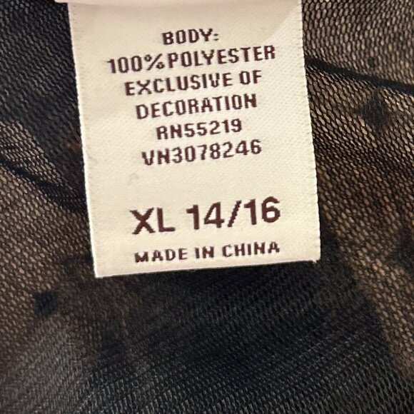 Harajuka Mini SZ 14/16 Pink & Black Sheer Mesh Sequin Dress Party Formal Wedding - Picture 9 of 10